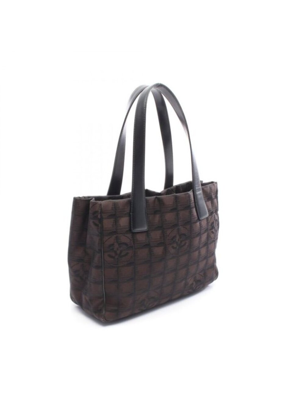 Chanel Tote Bag New Travel Line PM Dark Brown Canvas Leather - Picture 2 of 9